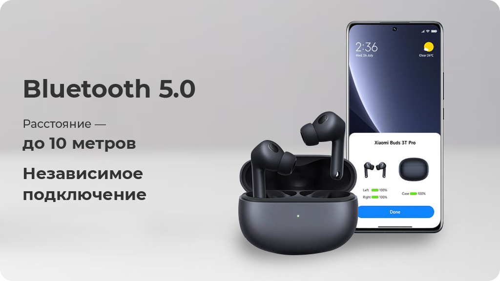 Беспроводные наушники Xiaomi Buds 3T Pro черные